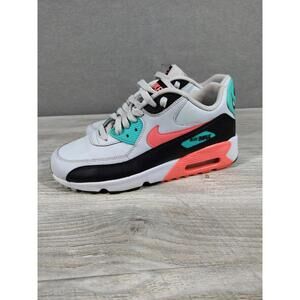 Air Max 90 Leather Pure Platinum Lava Glow Size 6.5Y 833376-013